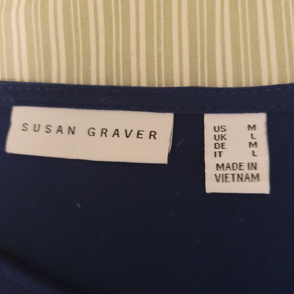 Susan Graver Size Med Navy Blue Tunic Top - Picture 6 of 6